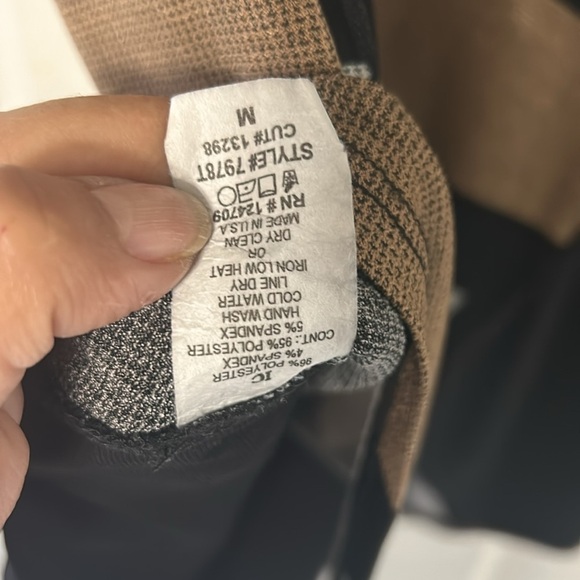 IC Connie K Top Shirt Tunic M black, brown Artisan asymmetrical Abstract top - Picture 7 of 8